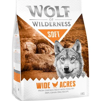 Krmivo pro psa 1kg Wolf of Wilderness Adult "Soft - Wide Acres" - kuřecí