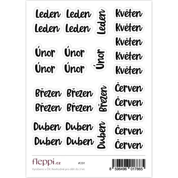 samolepka Fleppi Samolepky Měsíce | Leden-Červen - transparentní