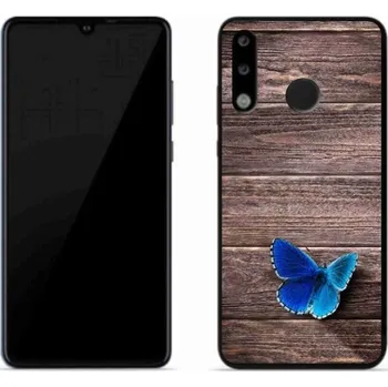 Pouzdro na mobilní telefon Gelový kryt mmCase na mobil Huawei P30 Lite - modrý motýl 1