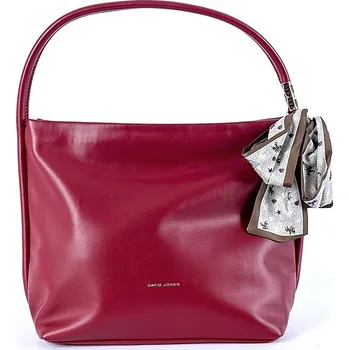 Středně velká tmavěčervená kabelka na rameno David Jones CM6534