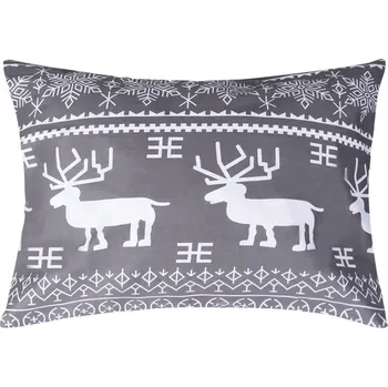 Povlečení XPOSE® Bavlněný povlak na polštář VÁNOCE - šedý 50x70 cm, Bavlna + Prodloužená možnost vrácení zboží do 50 dnů