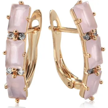 Náušnice Náušnice s hranatými kameny Barva (Varianta): Růžová