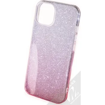 Pouzdro na mobilní telefon 1Mcz Shining Duo TPU třpytivý ochranný kryt pro Apple iPhone 14 stříbrná růžová (silver pink)