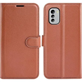 Pouzdro na mobilní telefon Litchi peněženkové pouzdro na mobil Nokia G60 5G - hnědé
