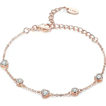 Náramek For Silver NÁRAMEK SE SRDÍČKY - STŘÍBRO 925