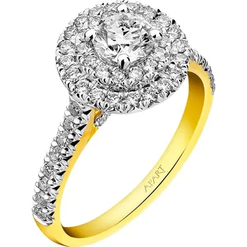 Prsten Prsten ze žlutého a bílého zlata s diamanty - SI2/H - 1,03 ct - ryzost 585 - 220.536