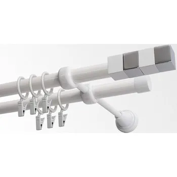 Garnýž Garnýž kovová 300 cm dvouřadá - dvojitá 19 Kvadrát bílá