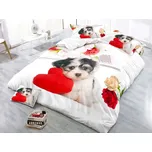 XPOSE® 3D povlečení PSÍ LÁSKA 140x200 cm, 70x90 cm, 3D + Prodloužená možnost vrácení zboží do 50 dnů