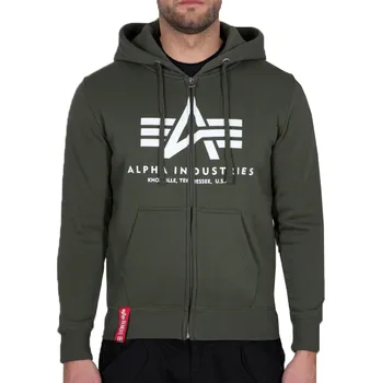 Pánská mikina Alpha Industries Basic Hoody zip (dark olive) mikina M