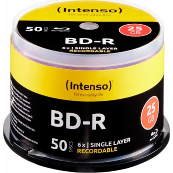 Počítač 1x50 Intenso BD-R 25GB 6x Speed, Cakebox
