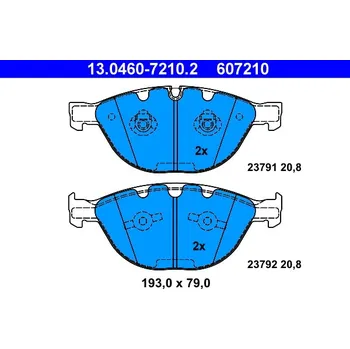 Brzdová destička Sada brzdových destiček, kotoučová brzda ATE 13.0460-7210.2