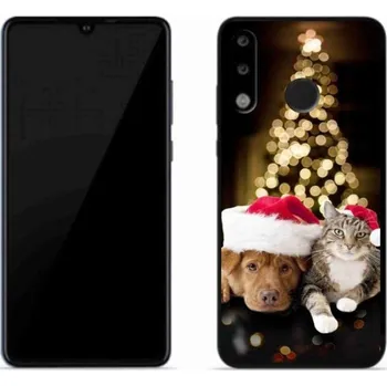 Pouzdro na mobilní telefon Gelový kryt mmCase na mobil Huawei P30 Lite - vánoční pes a kočka