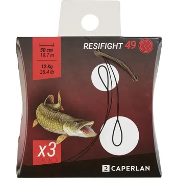 Rybářský háček CAPERLAN Nástavec na lov dravých ryb RESIFIGHT 49 - 2 smyčky 12 kg