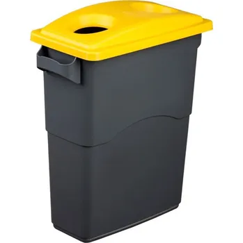 Odpadkový koš Nádoba na třídění odpadu 75 litrů + žluté víko na plasty