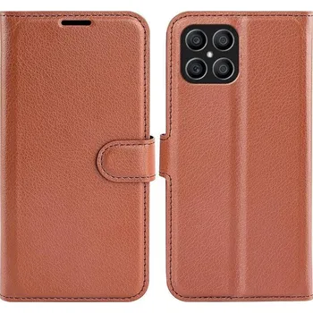Pouzdro na mobilní telefon Litchi PU kožené peněženkové pouzdro na mobil Honor X8 - hnědé
