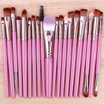 Kosmetický štětec Sada štětců na líčení | kosmetické štětce 20 ks - Růžová 3