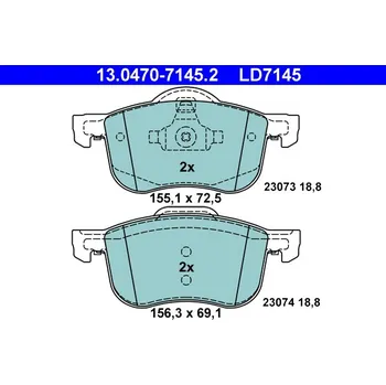 Brzdová destička Sada brzdových destiček, kotoučová brzda ATE 13.0470-7145.2