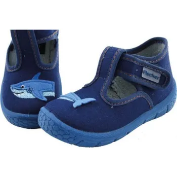Chlapecké bačkory modré textilní bačkorky Fischer se žralokem