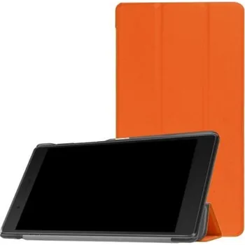 Pouzdro na tablet Trifold polohovatelné PU kožené pouzdro na Lenovo Tab 7 Essential (2017) - oranžové
