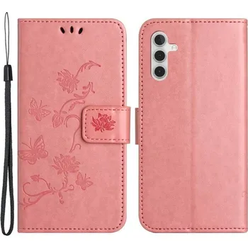 Pouzdro na mobilní telefon Flower knížkové pouzdro na Samsung Galaxy A14 4G/5G - růžové