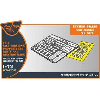 Plastikový model 1/72 TB.2 - PE parts & painting mask x2 (CL.PROP)