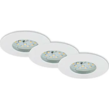 BRILONER 3ks sada LED vestavné svítidlo, pr. 7,5 cm, 5,5 W, bílé IP44 BRI 7231-036