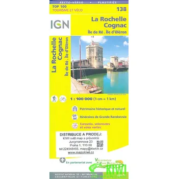 IGN mapa La Rochelle, Cognac, Ile de Ré, Ile d'Oléron 1:100 t. vod