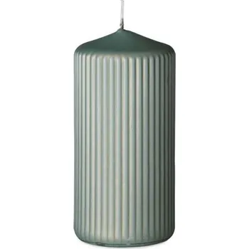 Svíčka Svíčka válec rýhovaná 65 x 140mm - Metal mat zelená