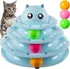 Hračka pro kočku Purlov 21837 interaktivní věž s míčky modrá