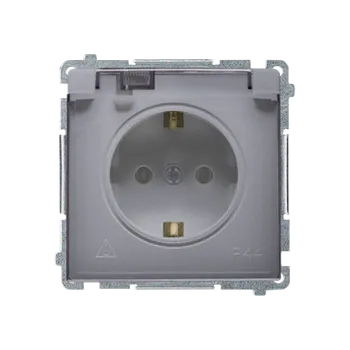 Elektrická zásuvka SIMON Basic BMGSZ1B.01/43A Zásuvka jednonásobná typu Schuko IP44 (strojek s krytem) 16 A, 250 V~, pr