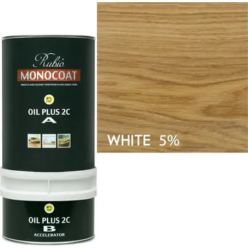 Olej na dřevo Rubio Monocoat Oil Plus 2C WHITE 5% 1,3 L