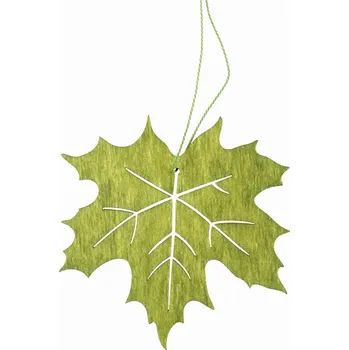 Anděl Přerov, s.ro. Dřevěný list na zavěšení zelený 10 cm