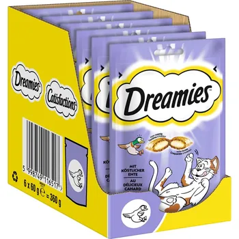 Pamlsek pro kočku Dreamies s kachním masem 6 × 60 g