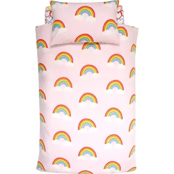 Povlečení Flanelové dětské povlečení do postýlky 120x150 cm Rainbow Hearts – Catherine Lansfield ID_1559450