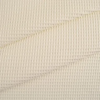 Látka bavlněné vaflové piké Iza ecru