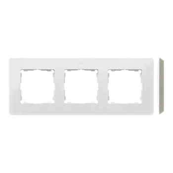 vypínač SIMON 82 Detail 8200630-029 rámeček 3 - násobný Detail ORIGINAL - mono bílá/základna světle šedá