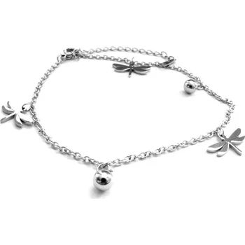 Náramek Steel Jewelry Náramek na nohu (kotník) vážky z chirurgické oceli NK090328 dárkové balení zdarma