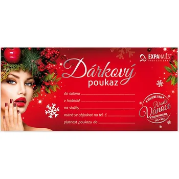 Dárková krabička Dárkový poukaz pro klientky - Vánoční červený