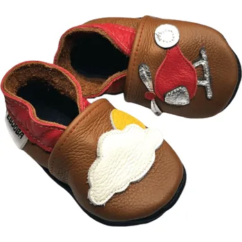 Capáčky EBOOBA Kožené capáčky s koženou podrážkou vrtulník 6-12 měsíců Hnědá 21