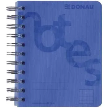 Kroužkový blok Donau College A6, čtverečkovaný - modrý, 140 listů