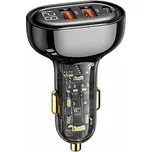 Usams USAMS Charger Lod. sám. 1xUSB-C 2xUSB-A 125W Fast Charge transparentní černá CC158CC01 (US-CC158)