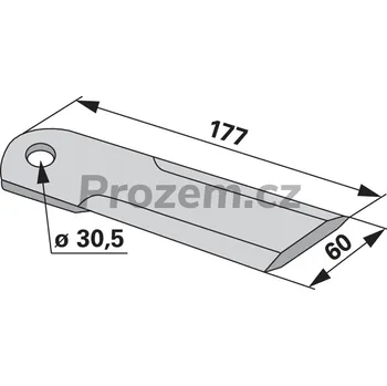 Pracovní nůž Nůž drtiče slámy pro Claas, 177/5/60/30,5 mm, hladké, 0656410