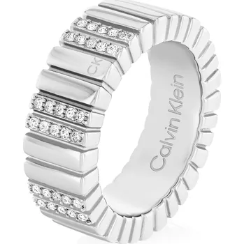 Prsten Calvin Klein Módní ocelový prsten s krystaly Minimalistic Metal 35000440 54 mm + 2 měsíce na vrácení zboží