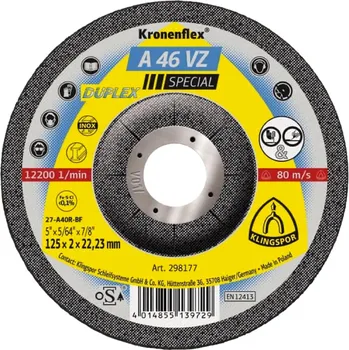 Řezný kotouč KLINGSPOR Kotouč řezný na nerez/ocel A 46 VZ | 115x2x22,2 mm