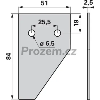 Koncová půlžabka hlava kosy pro John Deere, 84/2,5/51 mm, H33433