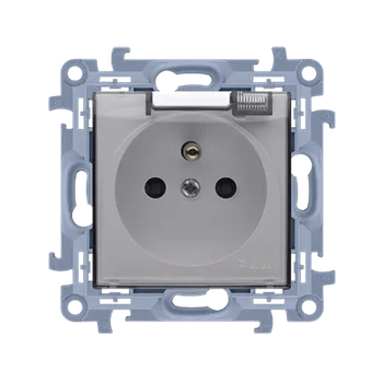 Elektrická zásuvka SIMON CGZ1BC.01/11A Jednozásuvka v krytí IP44 s tesněním, kryt s průhledným víčkem bílá