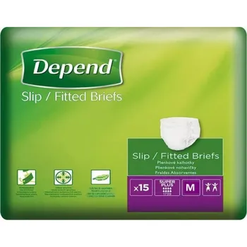 Inkontinenční kalhotky Depend Slip Super Plus M—Kalhotky plenkové absorpční prodyšné 15 ks