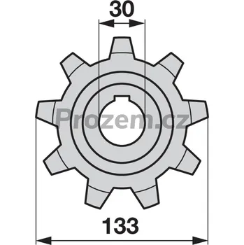 Auto-moto Řetězové kolo pro New Holland, Laverda, 9 zubů, 133/30 mm, 80270029, 80417785, 80417786, 417785, 87757253