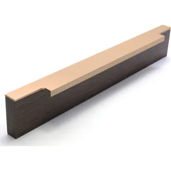 Nábytkové kování Rujzdesign Úchytka na hranu dveří MONACO / Měď broušená 147 mm