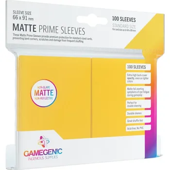 Příslušenství k deskovým hrám Gamegenic: Obaly na karty Matte Prime CCG (66x91 mm) - Žluté, 100 kusů